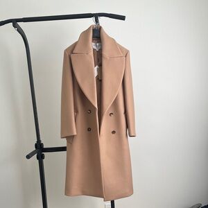 Michael Kors Collection Tan Double-Breasted Coat